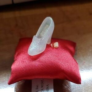 2001 Disney Cinderella Enchanted Prince Charming Pillow and Glass Slipper